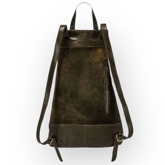 Free People x We The Free, Sage Backpack in Bitter Olive, Leather & Suede main image 14